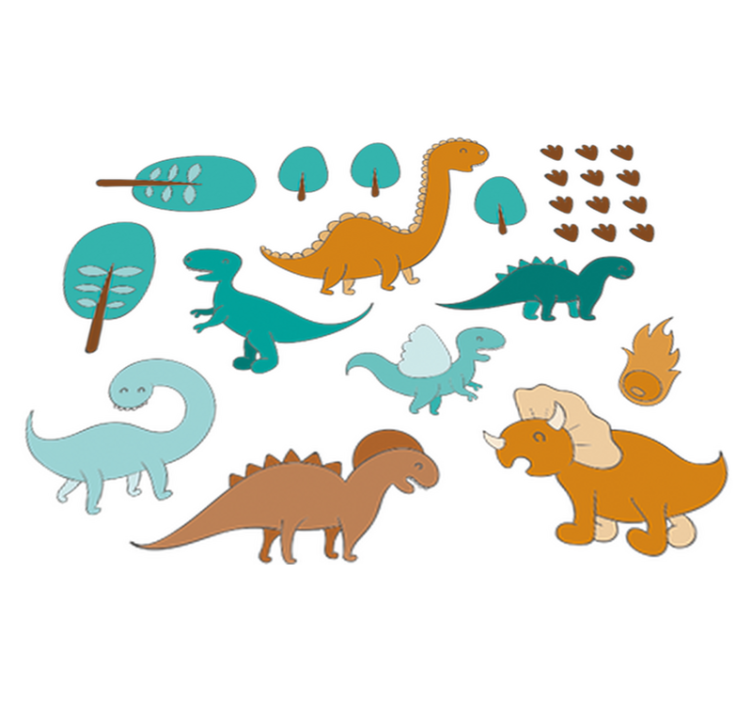 Kids vinyl carpet jurassic landscape sticker - TenStickers