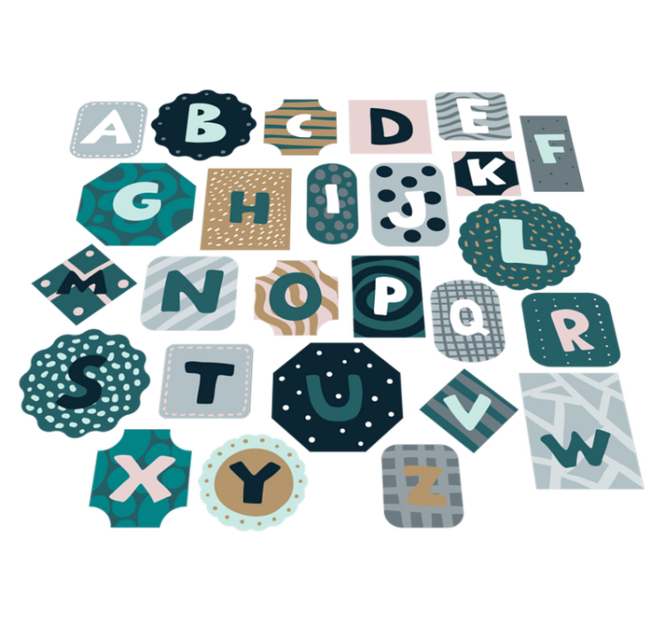 Kids vinyl carpet with alphabet nordic style sticker - TenStickers