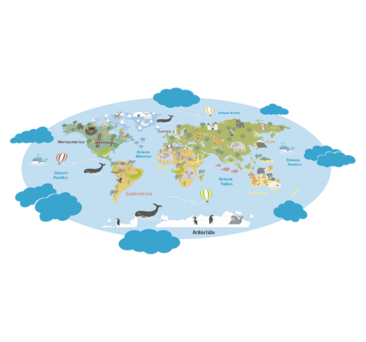 Kids vinyl carpet world map for kids - TenStickers