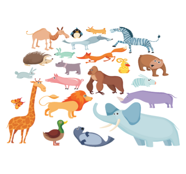 Kids vinyl carpet wild animal stickers - TenStickers