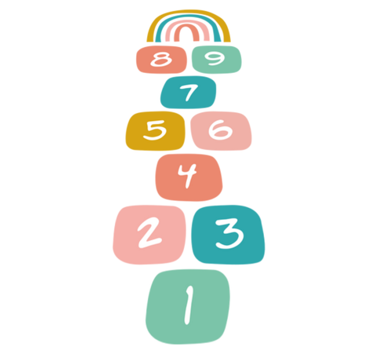 Kids vinyl carpet hopscotch with rainbow design - TenStickers