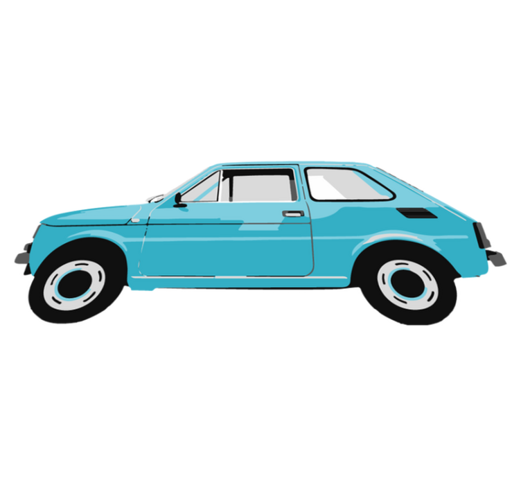 Kids vinyl carpet with blue vintage car design - TenStickers
