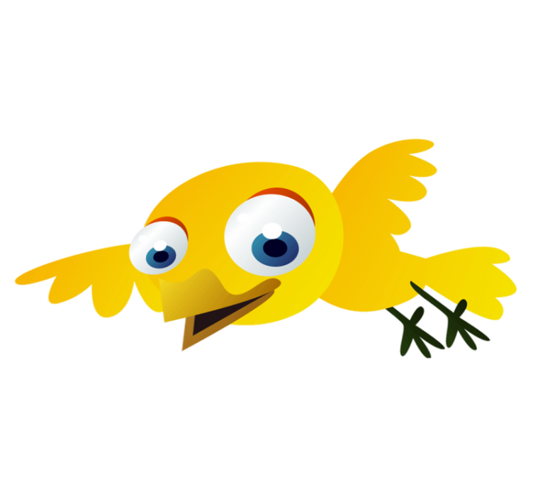 Kids vinyl carpet yellow flying bird design - TenStickers
