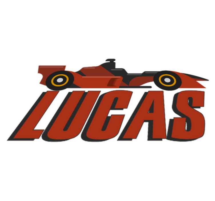 Kids vinyl carpet f1 car with name - TenStickers