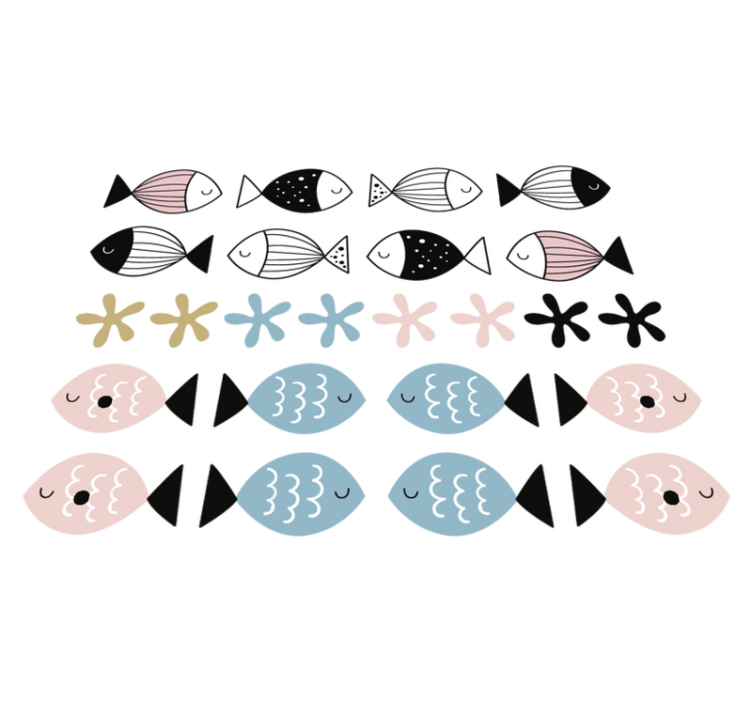 Kids vinyl carpet textured fish - TenStickers