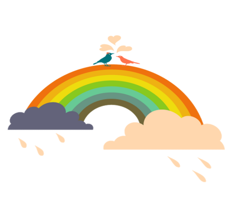 Kids vinyl carpet rainbow bird design - TenStickers