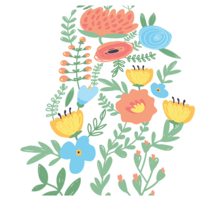 Kids vinyl carpet floral door sticker - TenStickers