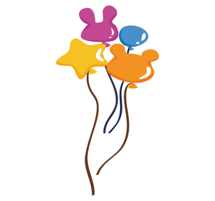 Kids vinyl carpet with animal-shaped balloons - TenStickers