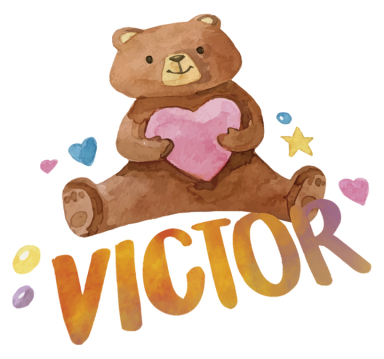 Kids vinyl carpet teddy bear with heart - TenStickers