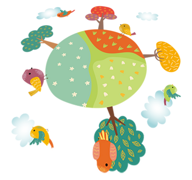 Kids vinyl carpet with animal spring design - TenStickers