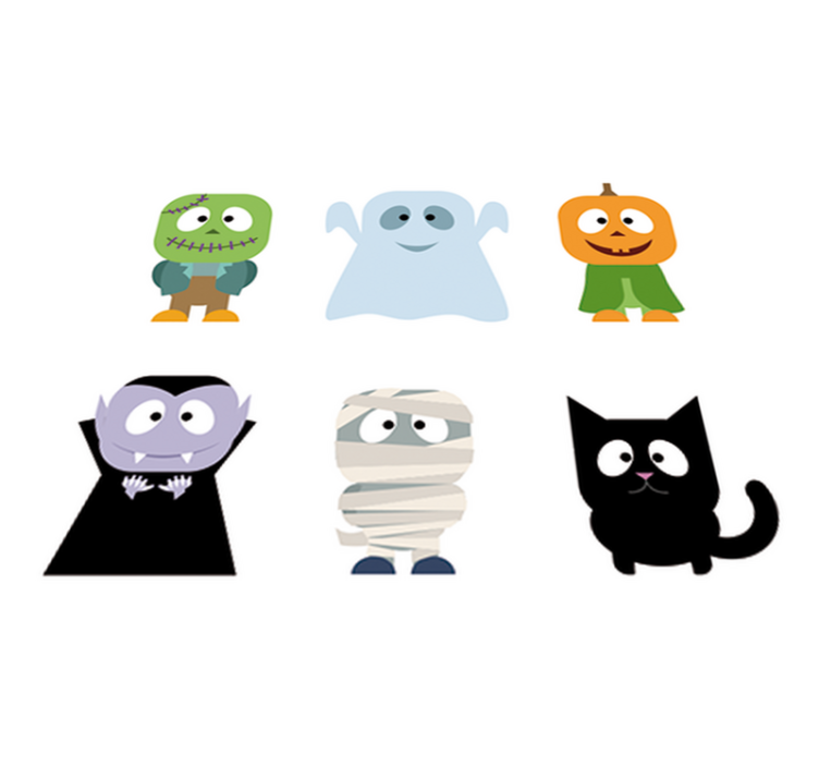 Kids vinyl carpet halloween monster stickers - TenStickers