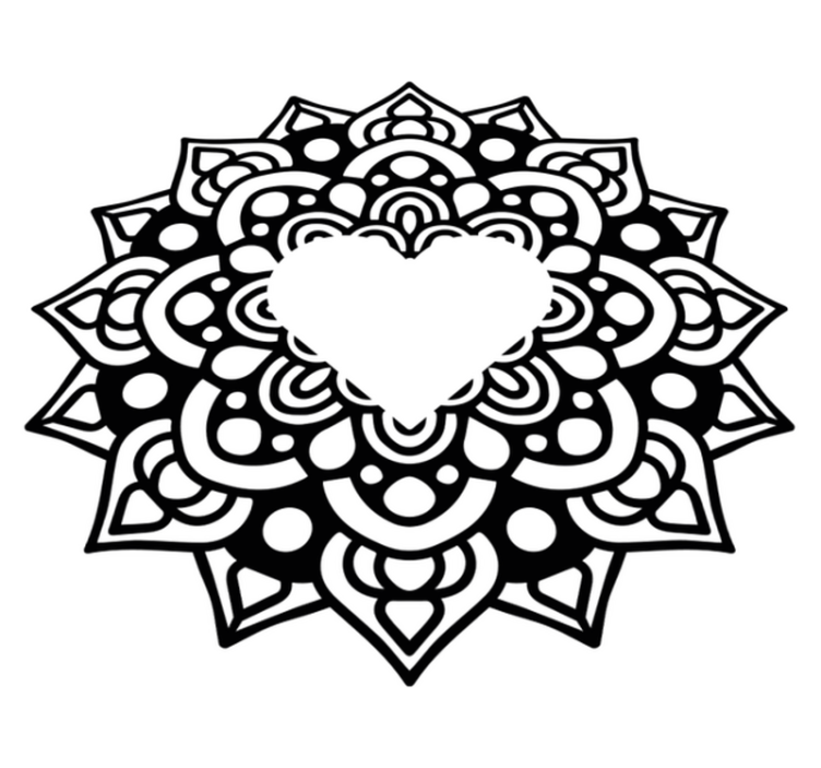 Bedroom vinyl carpet with heart-shaped mandala - TenStickers