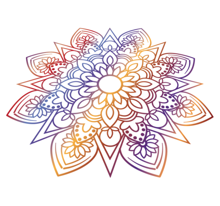 Vivid fiery mandala bedroom vinyl carpet - TenStickers