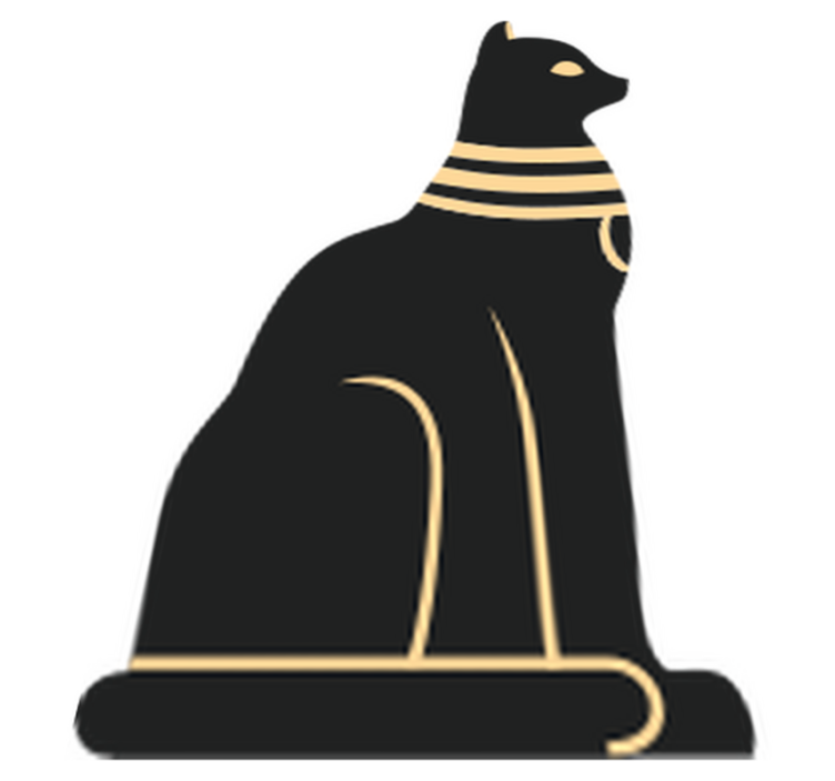 Bedroom vinyl carpet egyptian cat design - TenStickers