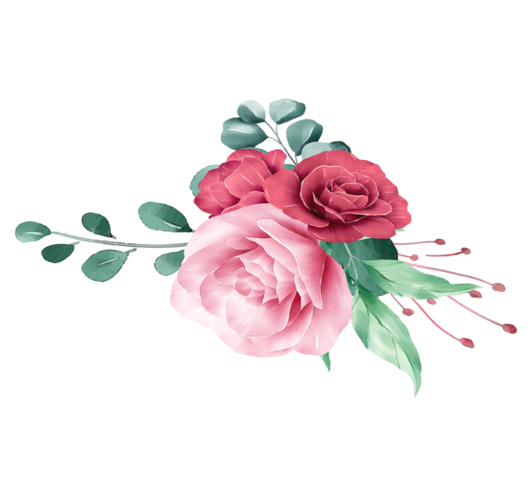 Bedroom vinyl carpet peony bouquet design - TenStickers