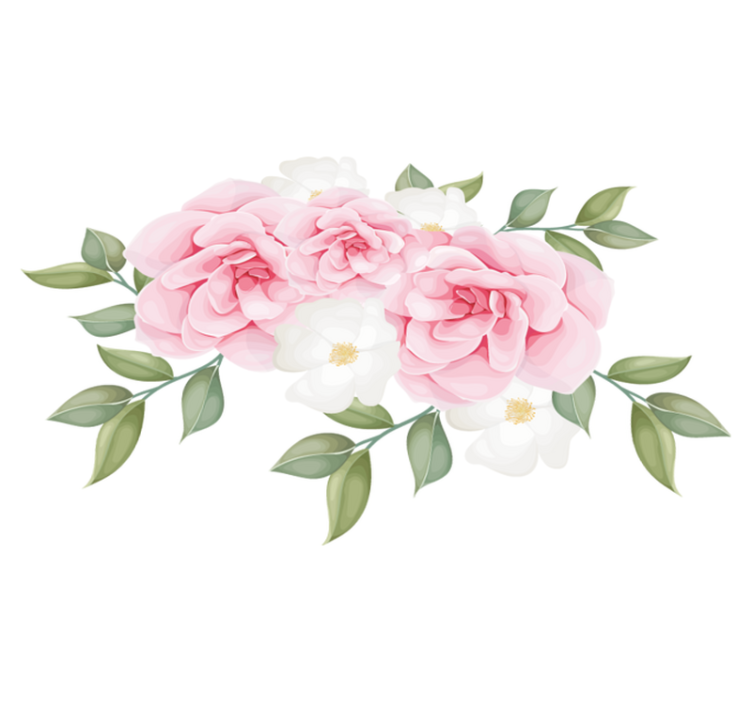 Bedroom vinyl carpet with elegant pink flowers - TenStickers