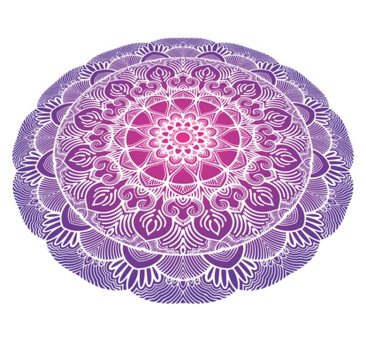 Bedroom vinyl carpet purple flower mandala - TenStickers