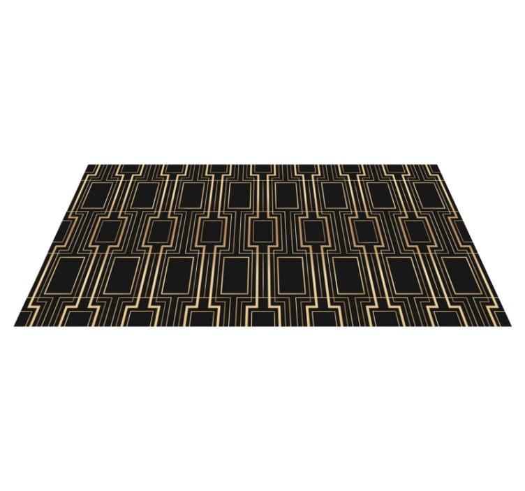 Bedroom vinyl carpet with golden and black design - TenStickers