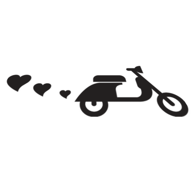 Motorbike and hearts bedroom vinyl carpet - TenStickers