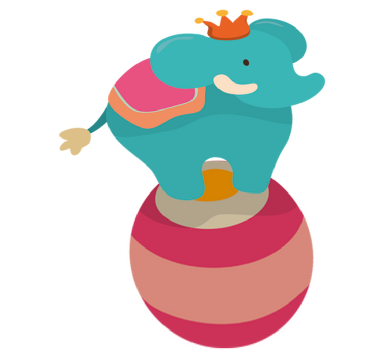 Kids vinyl carpet balancing elephant design - TenStickers