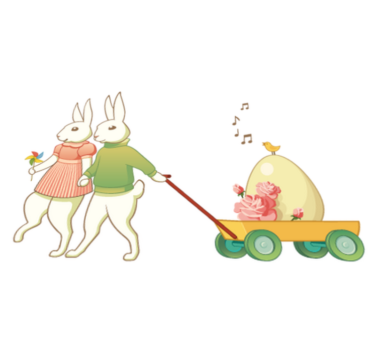 Kids vinyl carpet easter bunnies - TenStickers