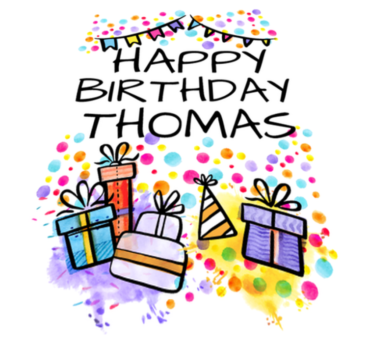 Kids vinyl carpet personalised happy birthday - TenStickers