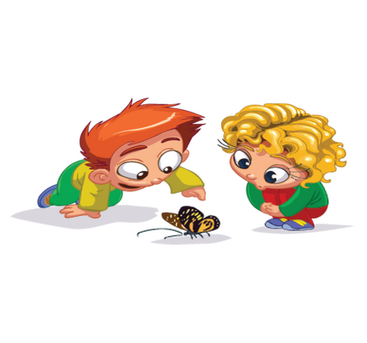 Kids vinyl carpet curious kids vinyl - TenStickers