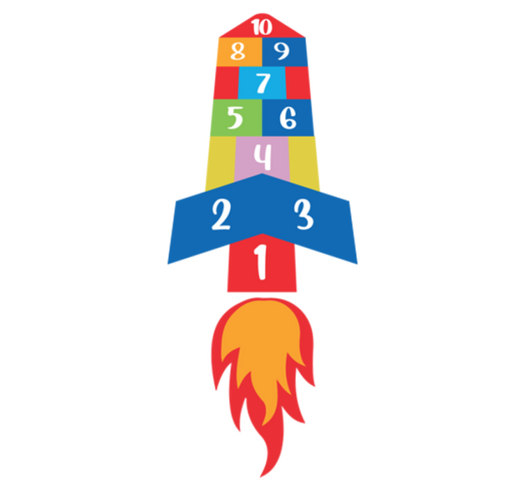 Game vinyl carpet hopscotch rocket - TenStickers