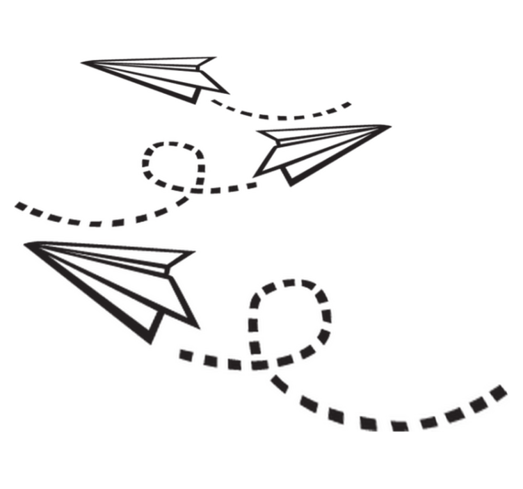 Game vinyl carpet paper airplane decor - TenStickers