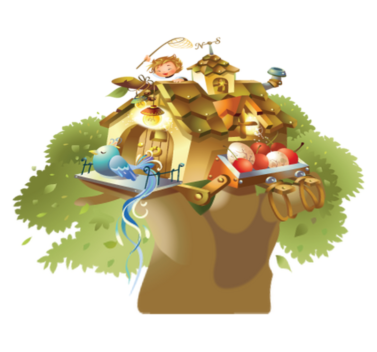 Game vinyl carpet tree house illustration - TenStickers