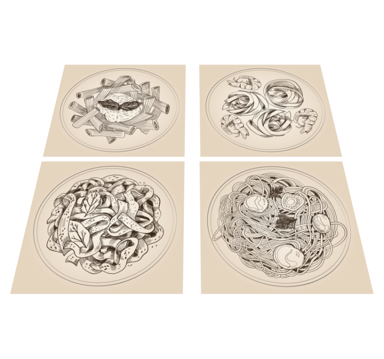 Kitchen vinyl carpet with decorative plates - TenStickers
