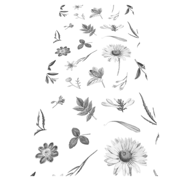 Kitchen vinyl carpet gray spring flowers - TenStickers