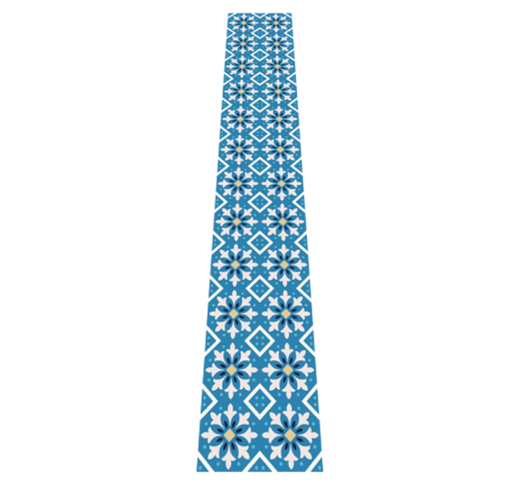 Kitchen vinyl carpet in baby blue portuguese tile - TenStickers