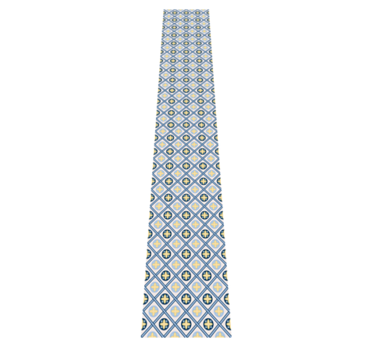 Kitchen vinyl carpet in baby blue and yellow tile - TenStickers