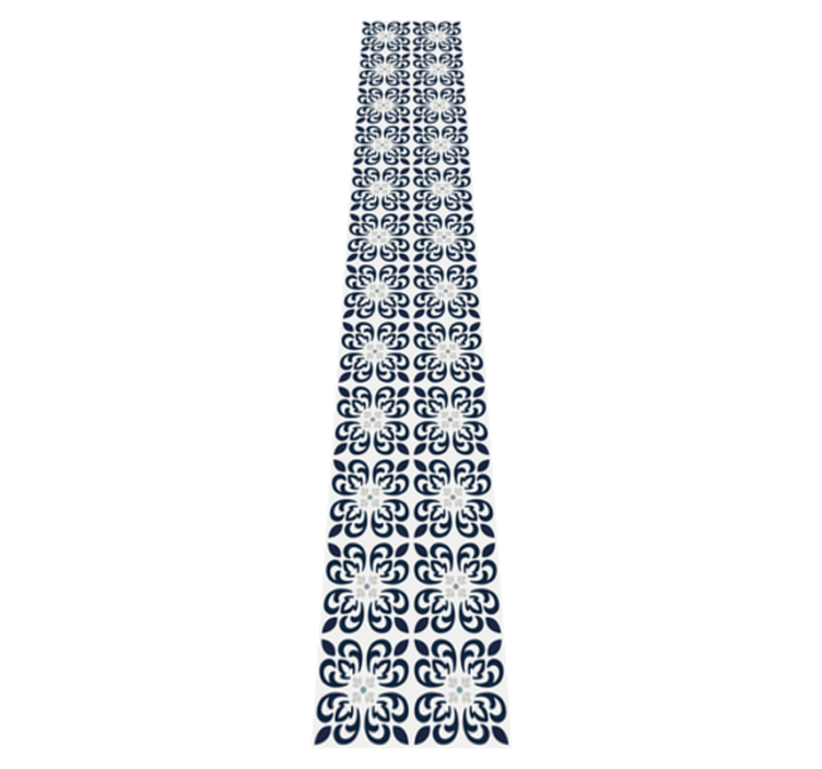 Kitchen vinyl carpet in dark blue portuguese tile - TenStickers
