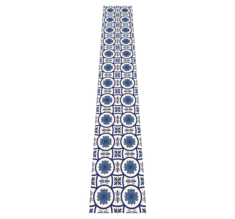 Kitchen vinyl carpet blue flower portuguese tile - TenStickers