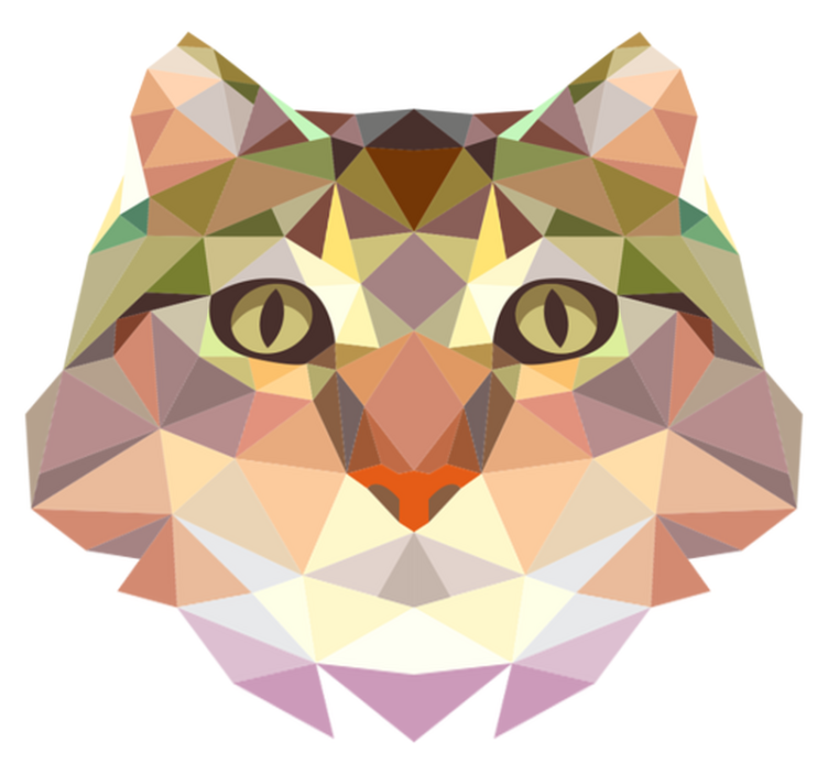 geometric feline animal vinyl carpet - TenStickers
