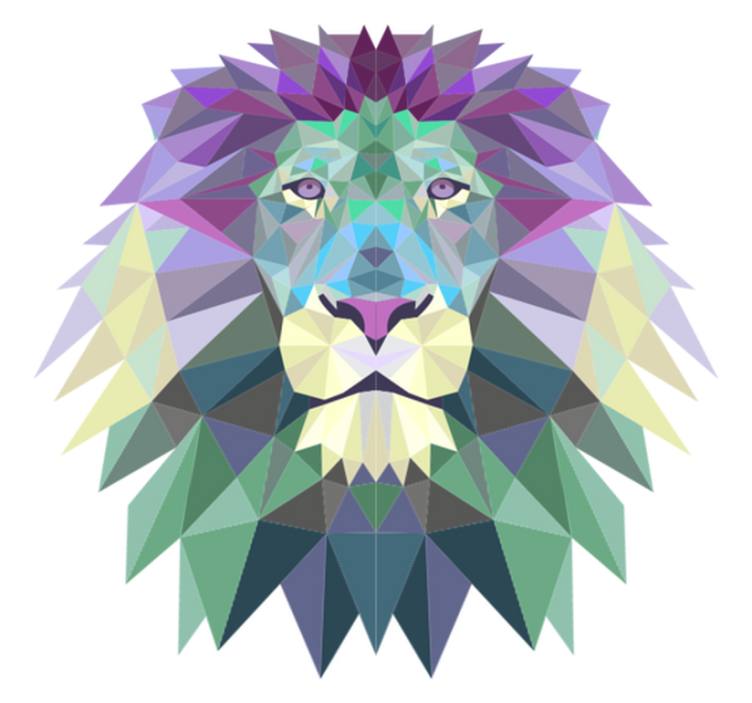 geometric lion animal vinyl carpet - TenStickers