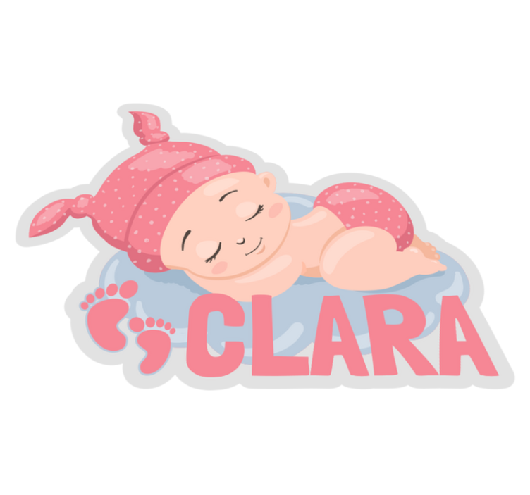 Customizable Sleeping Baby Footprints personalised rug - TenStickers