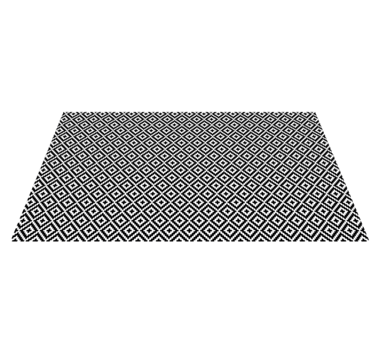 Geometric Black White Design living room rug - TenStickers