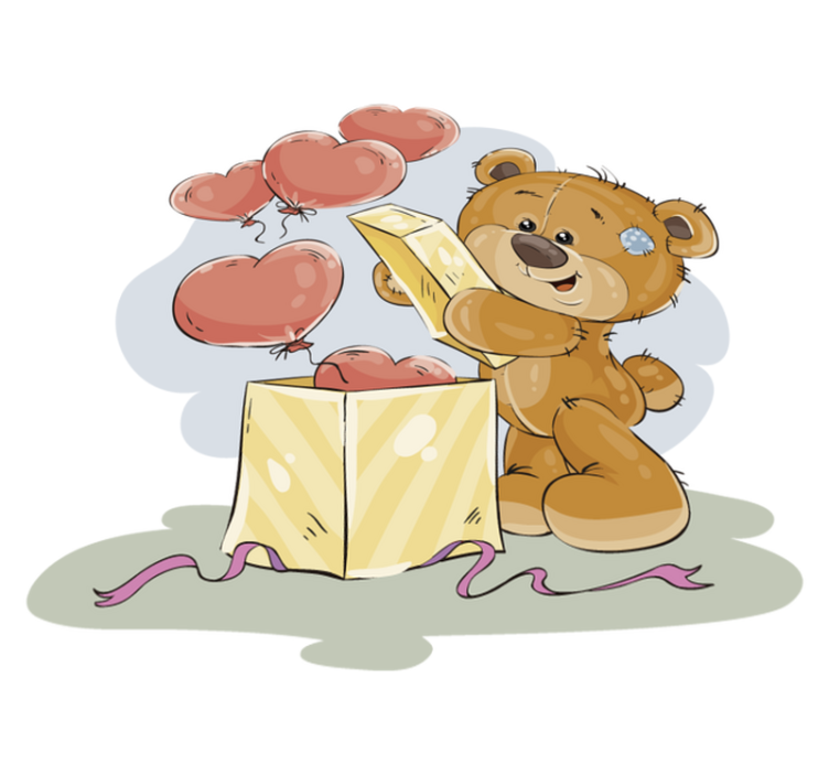 Teddy bear celebration nursery vinyl rug - TenStickers