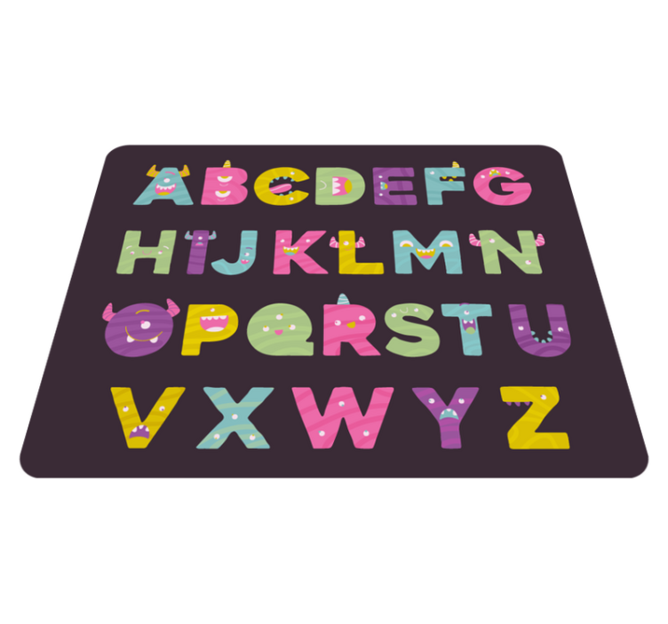 Alphabet educational design children's bedroom vinyl rug - TenStickers