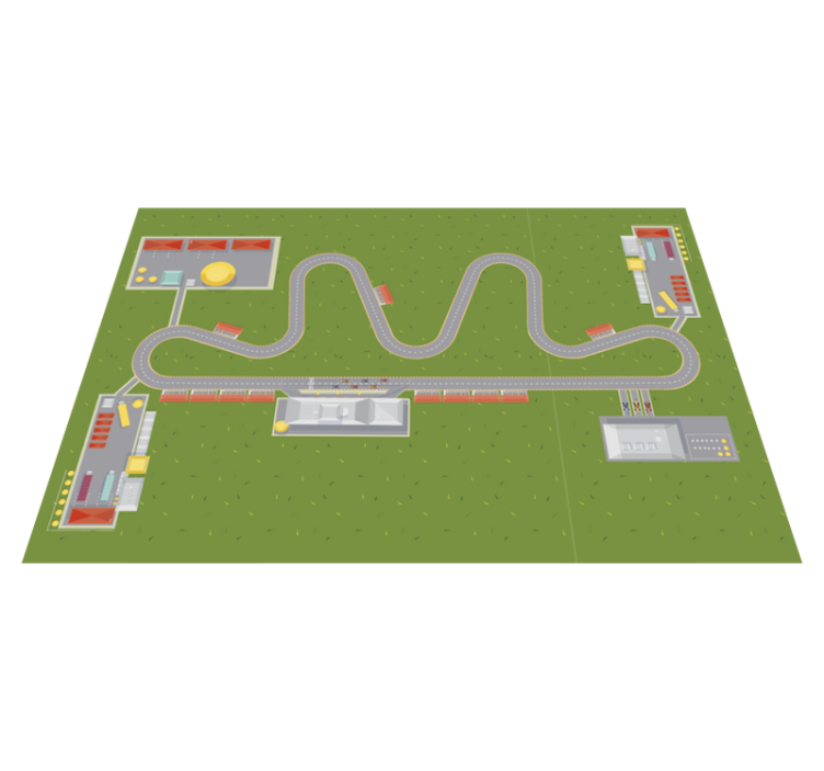 Playful Roadway Map road vinyl carpet - TenStickers