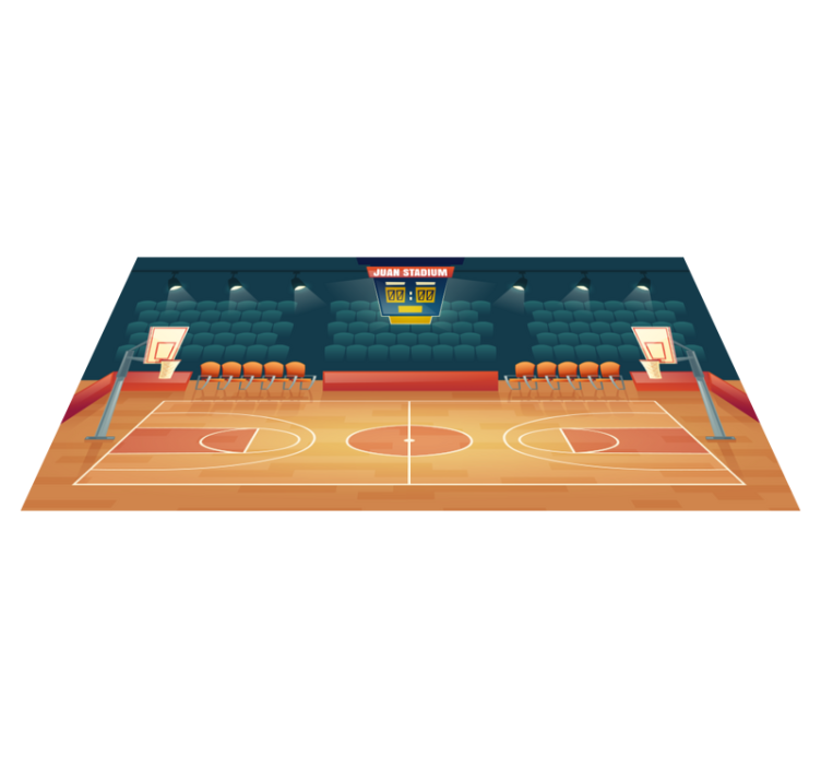 Vinyl rug basketball court with name - TenStickers