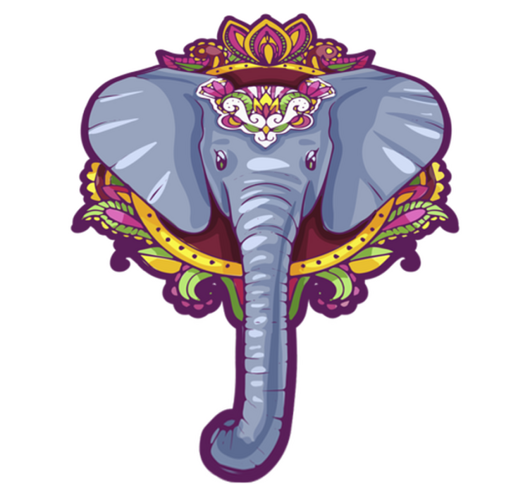 Decorative Elephant animal vinyl carpet - TenStickers