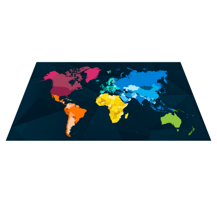 Modern colorful world map carpet map - TenStickers