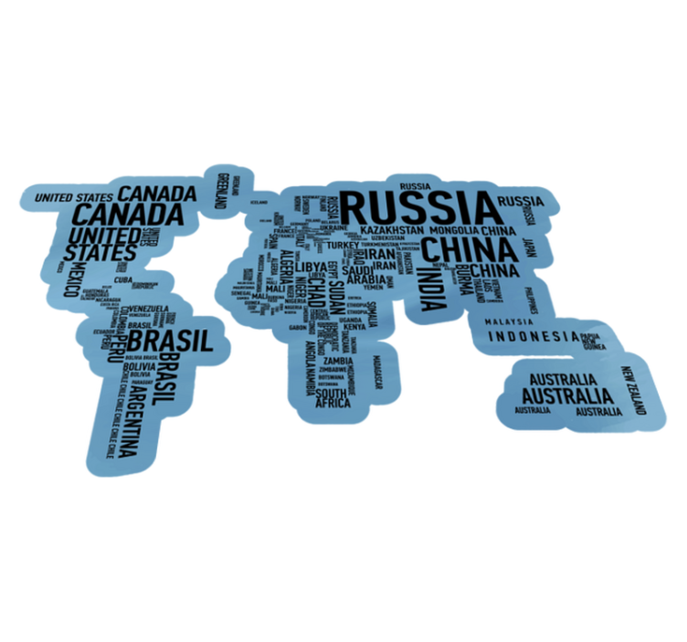 Stunning world map vinyl rug with country names - TenStickers