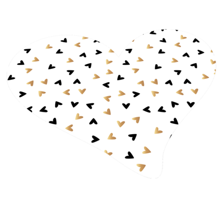 golden and black heart minimal vinyl rug - TenStickers