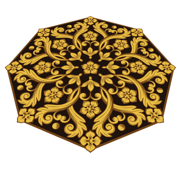 Baroque Foliage Symmetry bedroom vinyl carpet - TenStickers