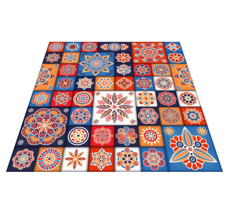 Fantastic mosaic vinyl rug with different tiles - TenStickers